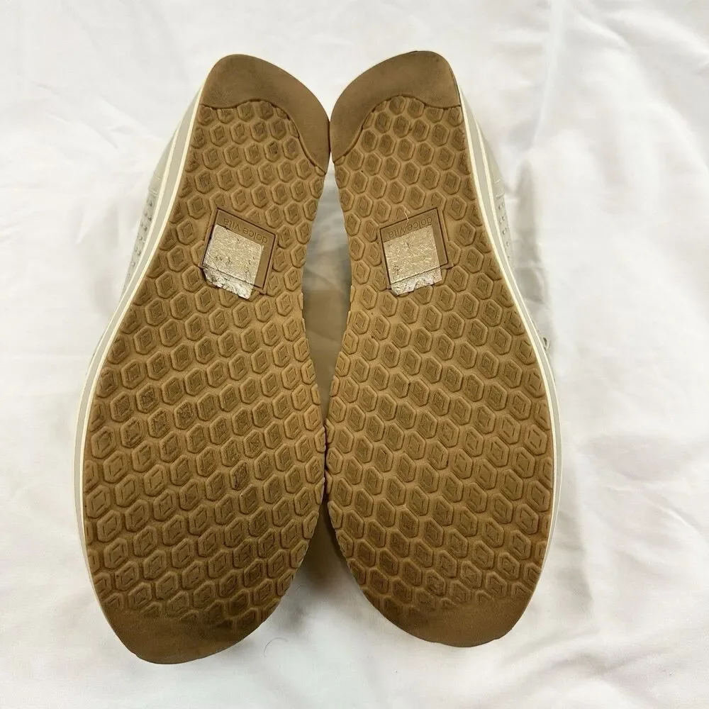 Dolce Vita Janine Perf Metallic Gold Perforated Platform Loafers Women's 11M